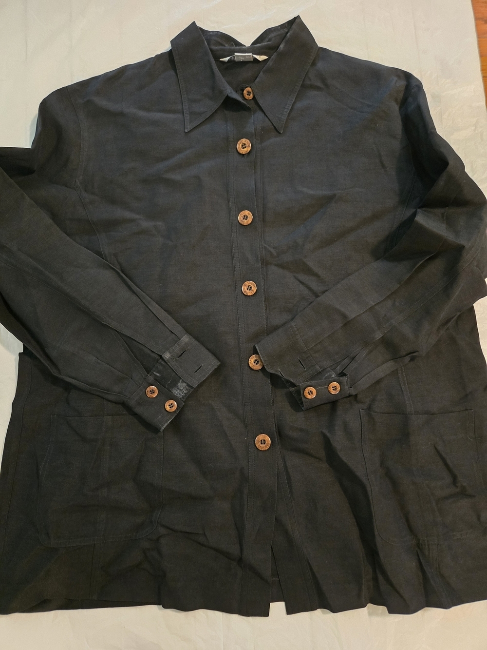 Peter Nygard Black Button-Front Women's Shirt Jacket